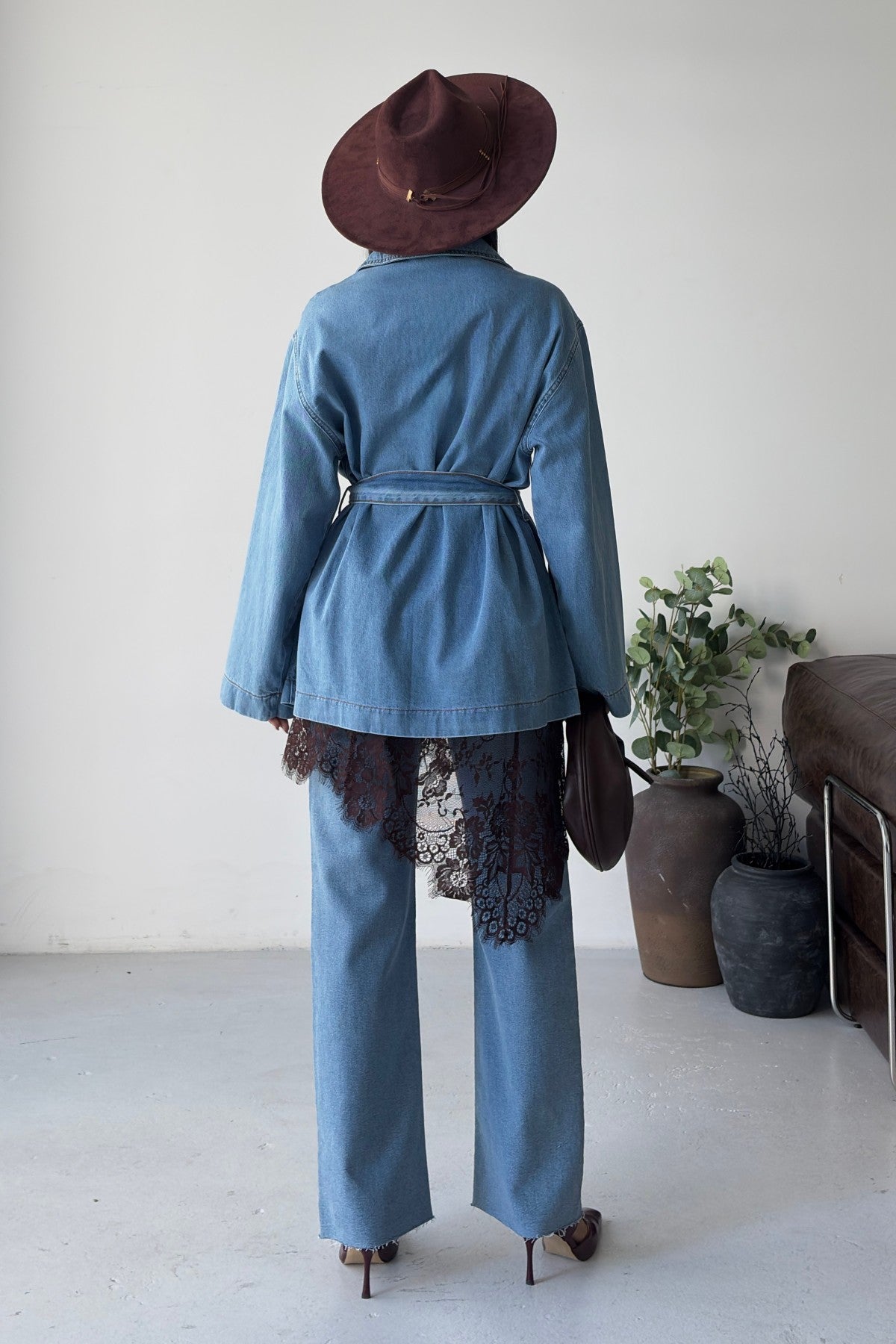 Kuşaklı Oversize Gömlek 6250