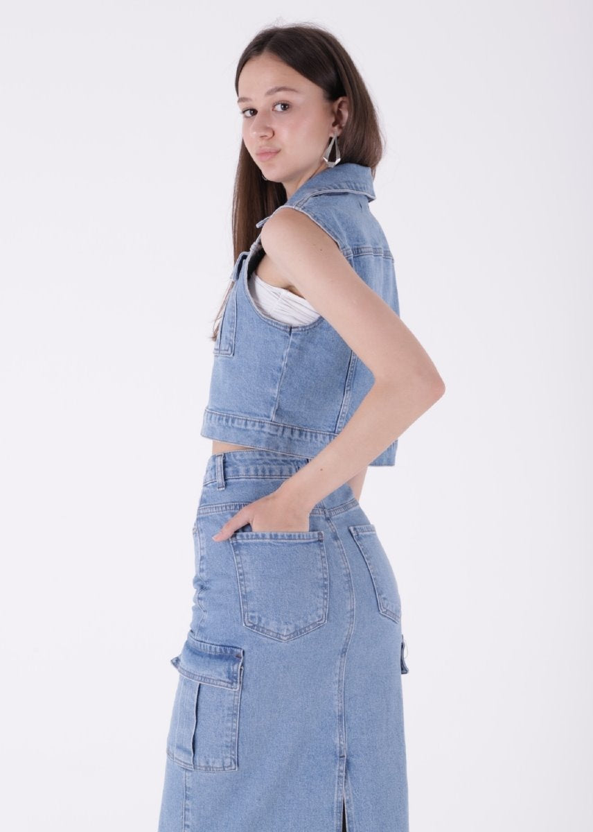 Kargo Cepli Kot Etek 1023