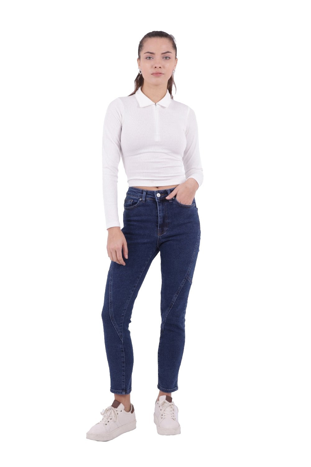 Parçalı Mom Pantolon 778