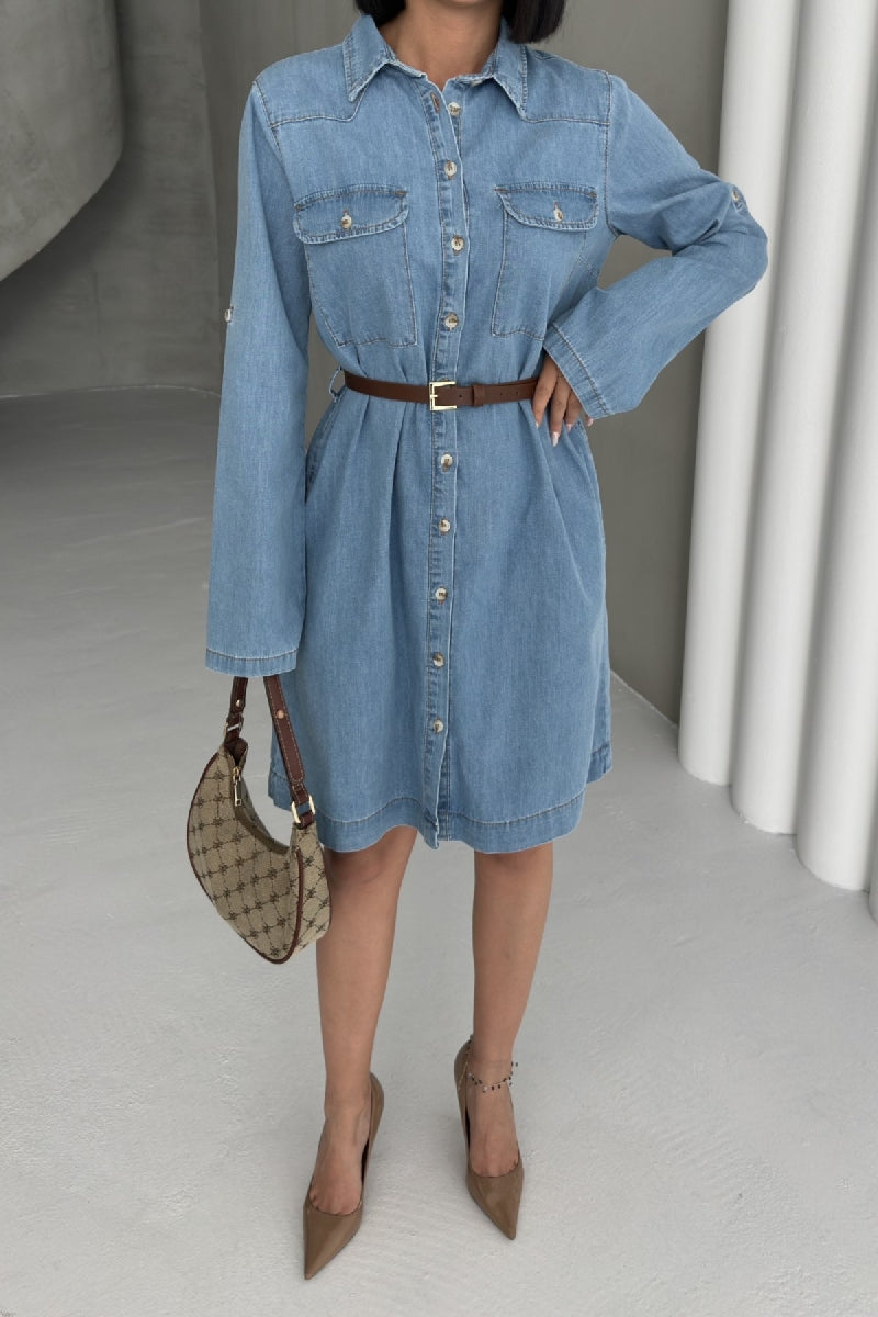 Düğmeli Uzun Gömlek 6102