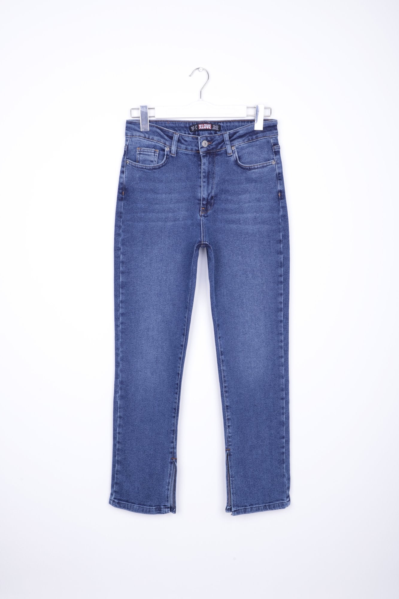 Yırtmaç Detaylı Düz Jean 1844