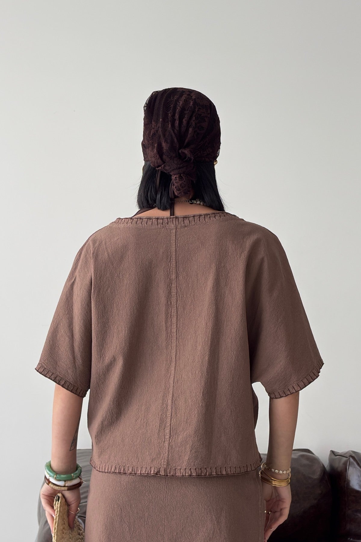 Nakışlı Oversize Bluz