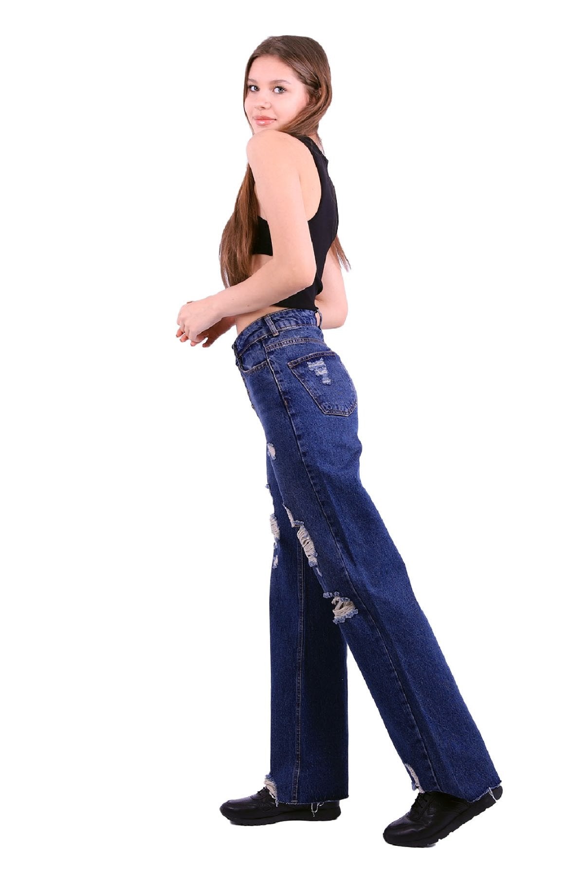 Yırtık 5 Düğmeli Relax Pantolon 918
