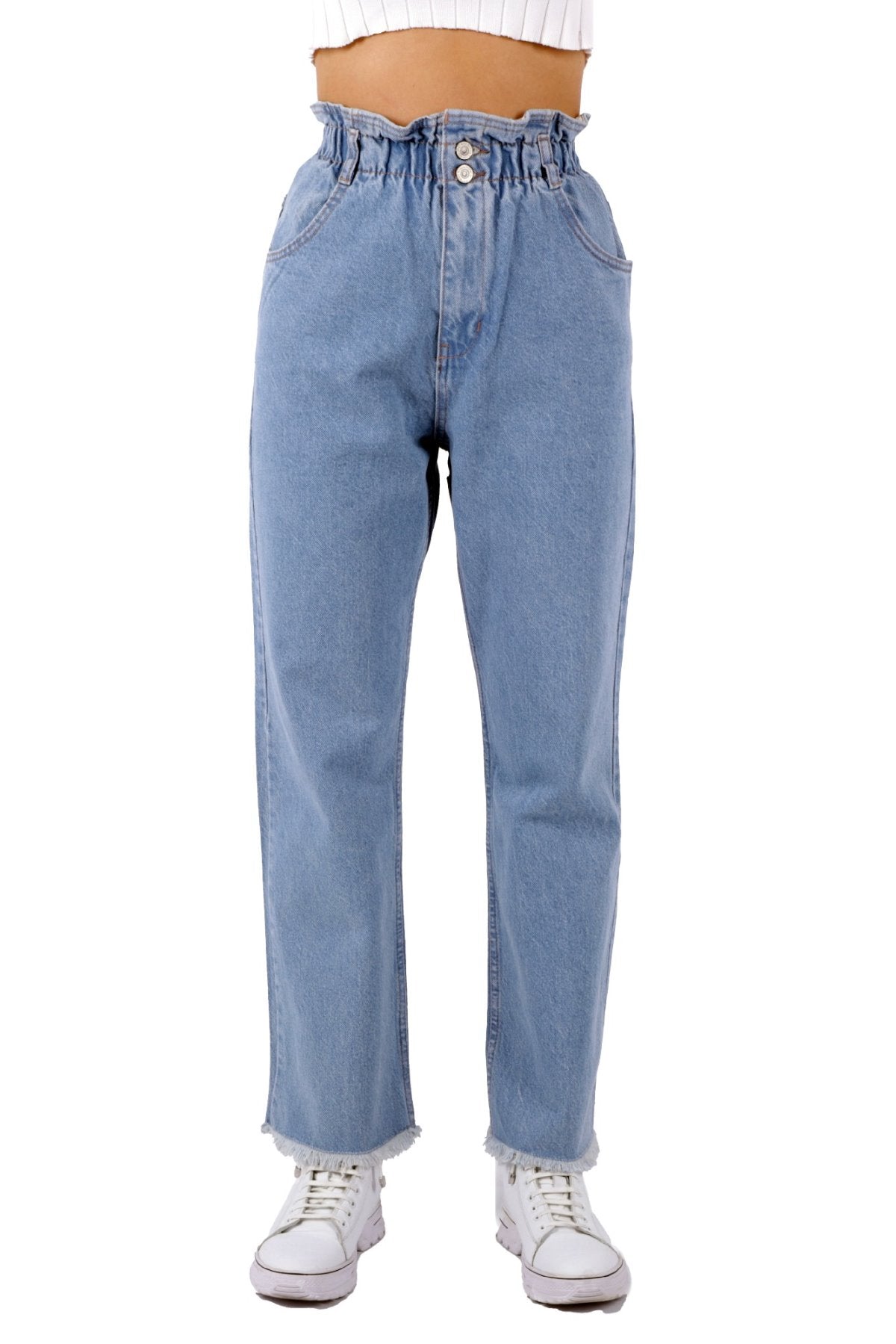 Beli Lastikli Bol Paça Relax Kot Pantolon 789