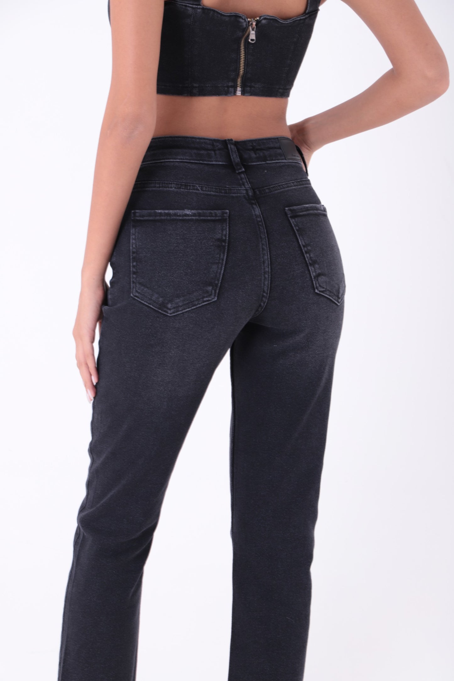 Paçasılı Dikişsiz Paça Mom Kot Pantolon 1890