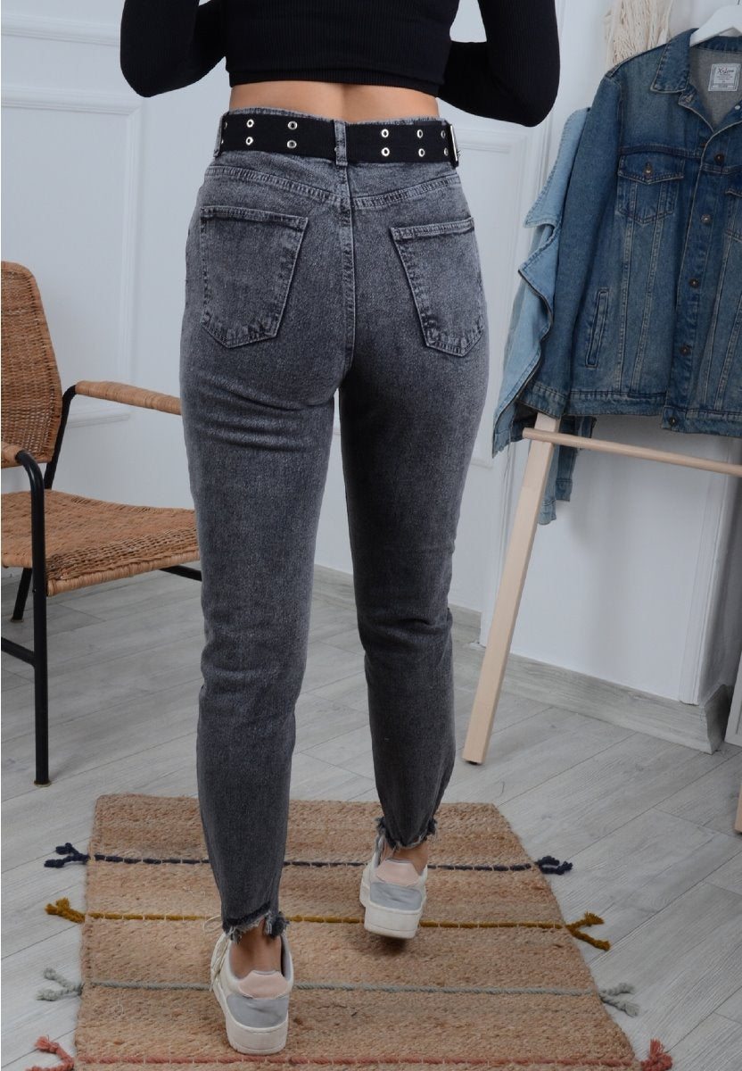 Paçası Mom Fit Kot Pantolon 884