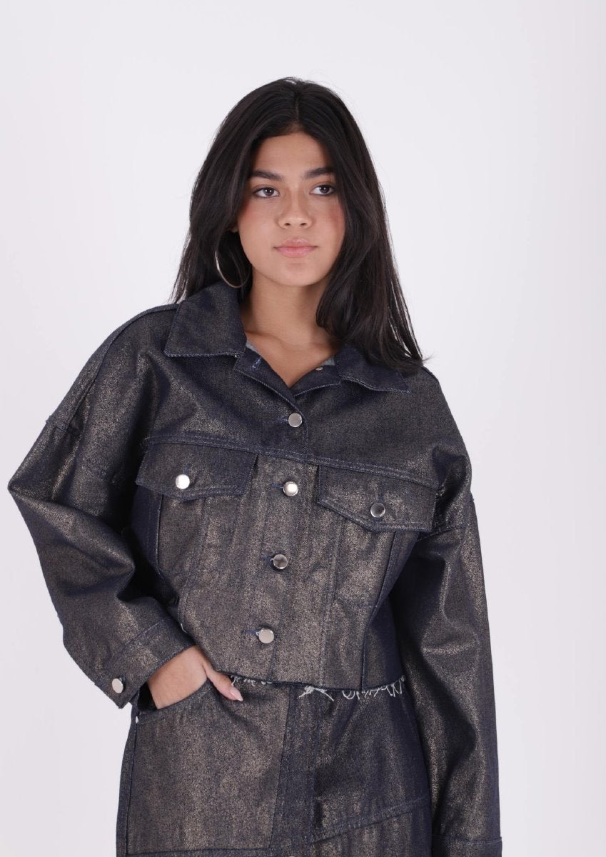 Kısa Oversize Kot Ceket 651