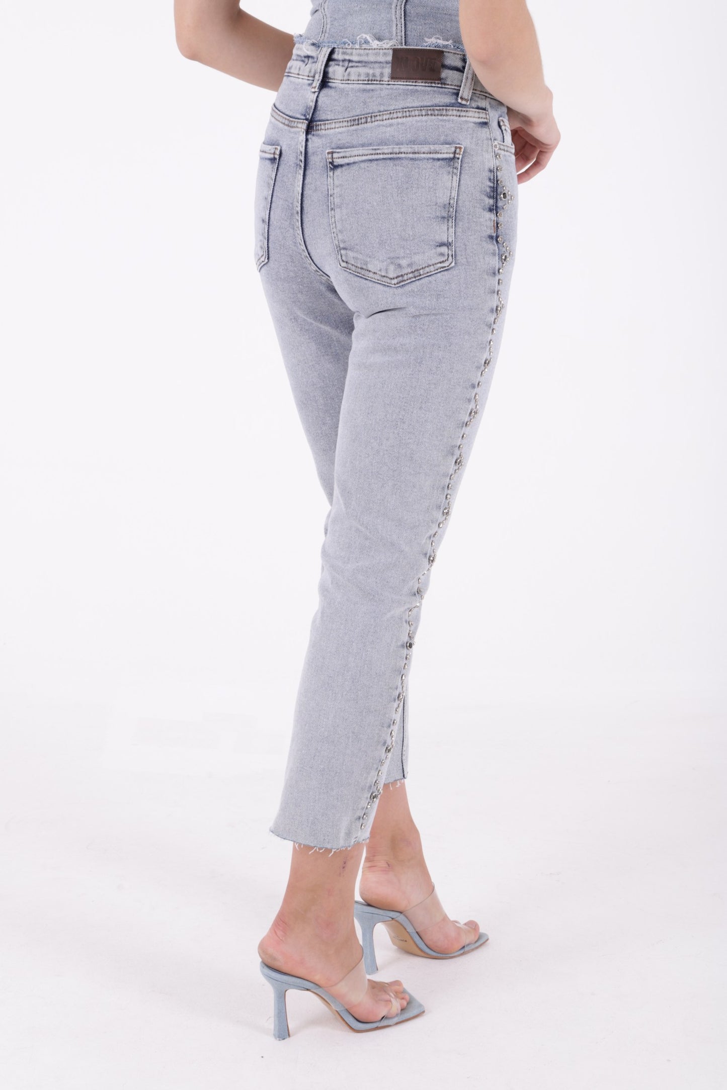 Yanları Droplı Mom Fit Kot Pantolon 7039