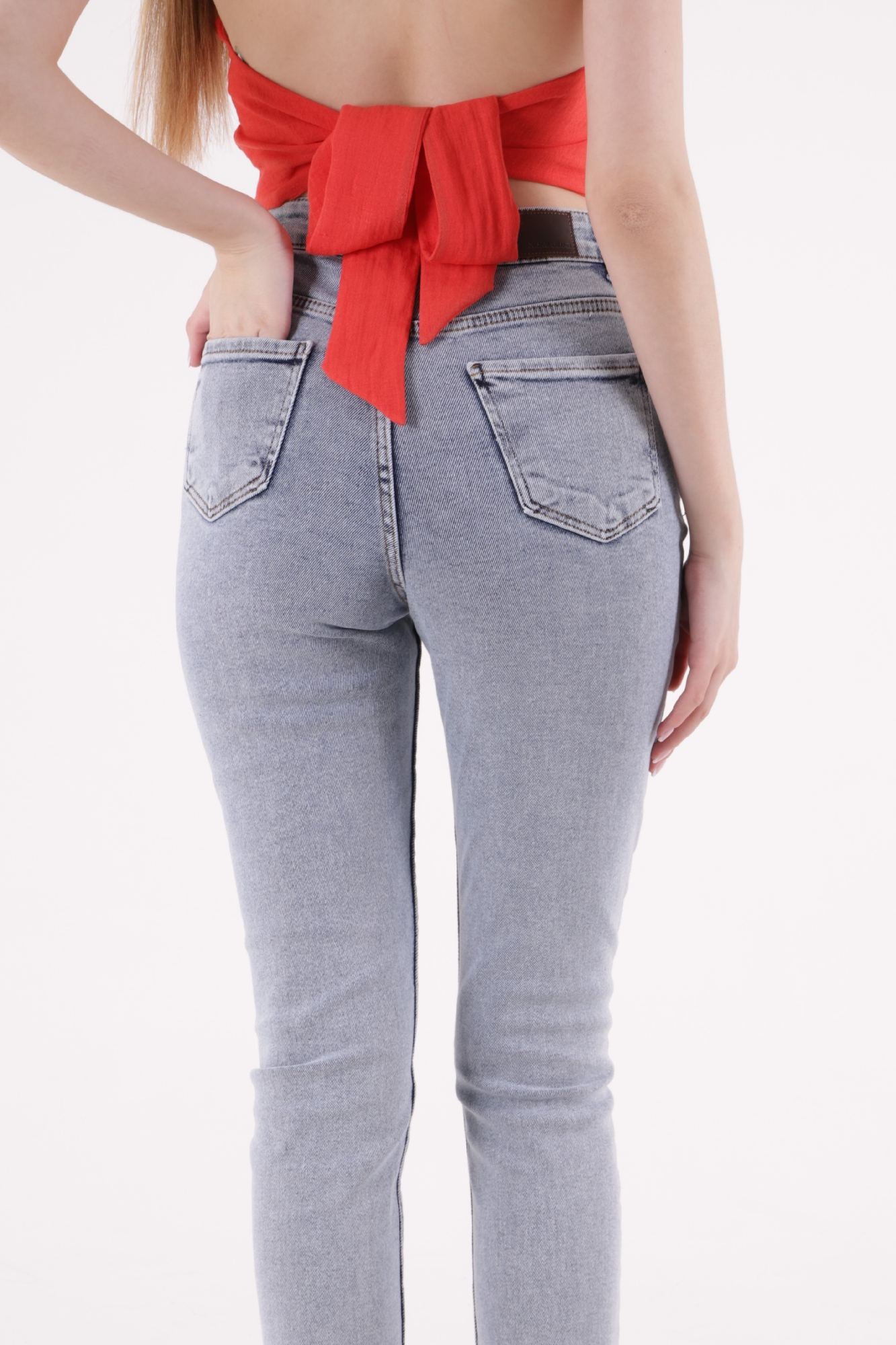 Dikişsiz Paça Mom Fit Kot Pantolon 764