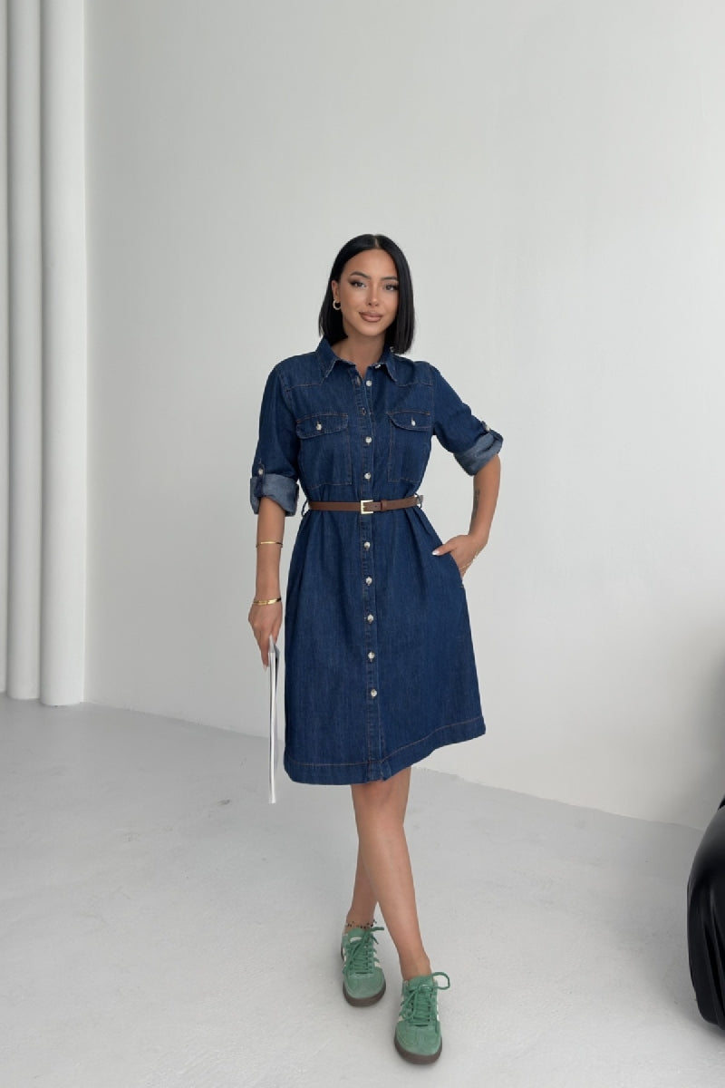 Düğmeli Uzun Gömlek 6102