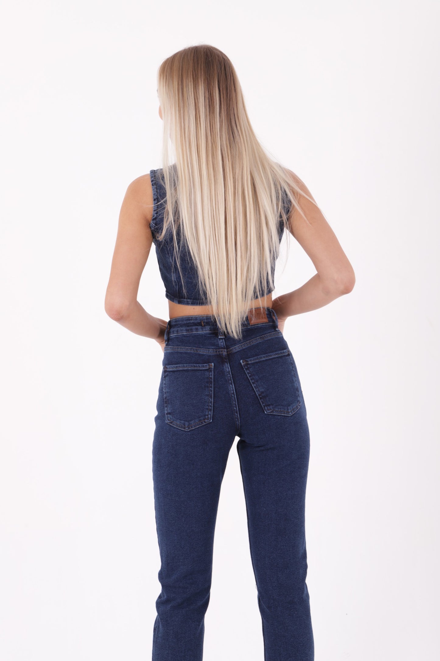 Paçasılı Dikişsiz Paça Mom Kot Pantolon 1890