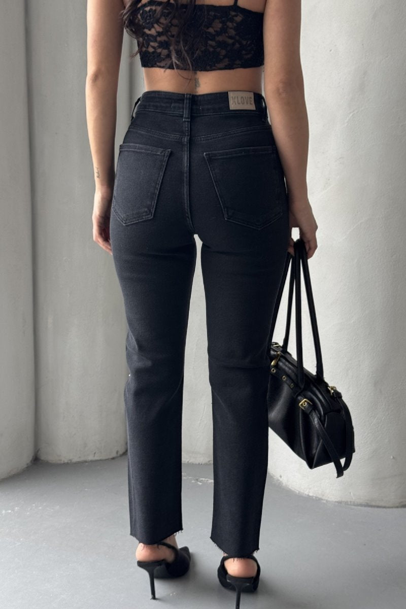 Serpme Yıldızlı Mom Fit Kot Pantolon 7040