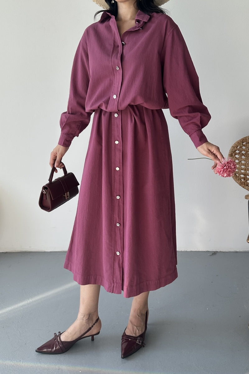 Uzun Keten Elbise HS303