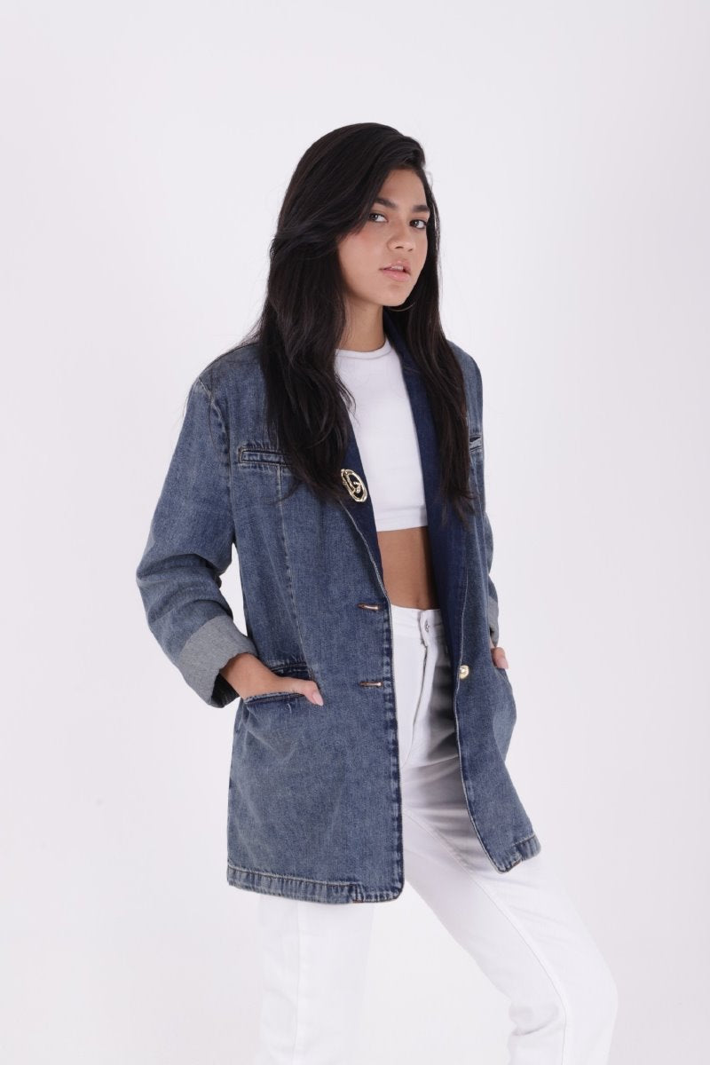 Düğmeli Klasik Blazer Ceket 6066
