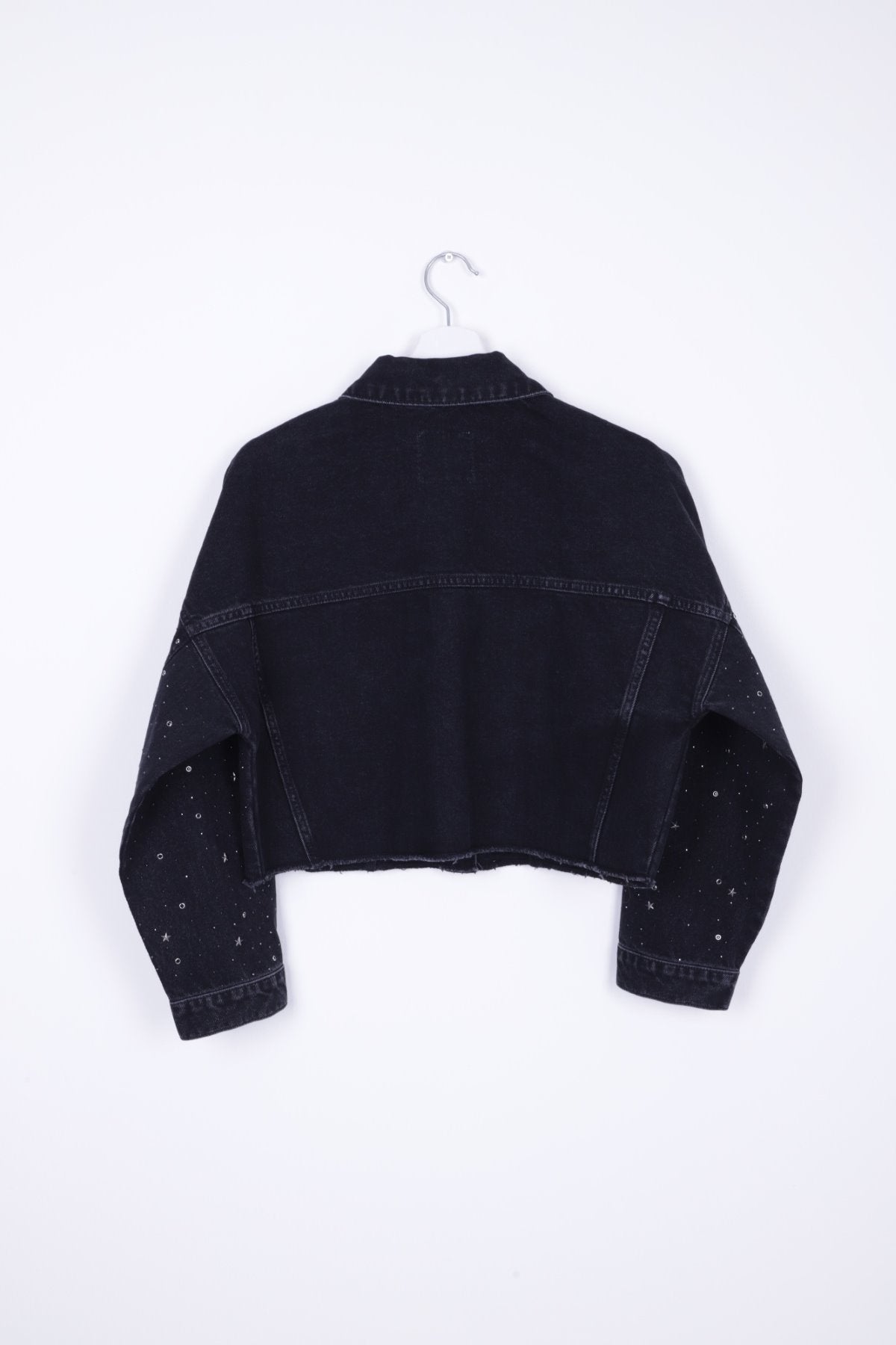 Taşlı Kısa Oversize Kot Ceket 6005