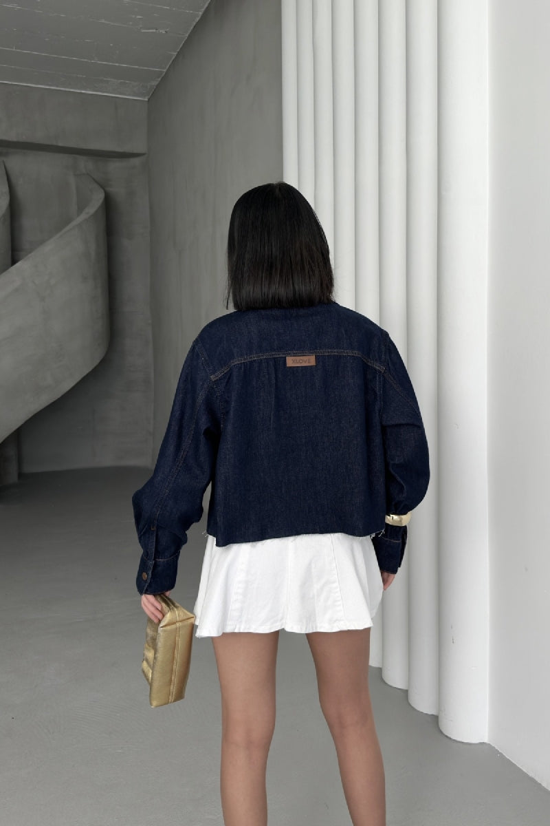 Kısa Cepli Kot Ceket 6082