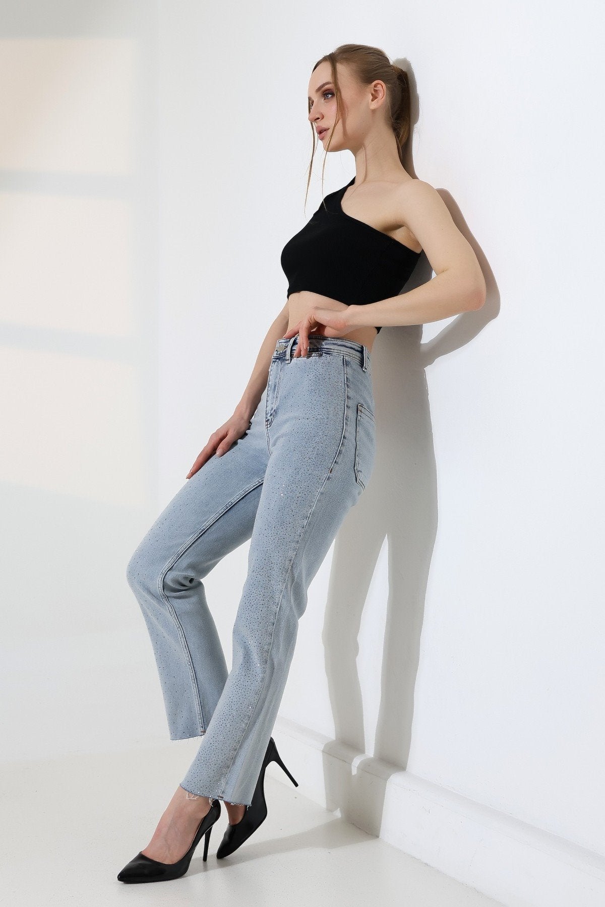Serpme Taşlı  Relax Kot Pantolon 7193