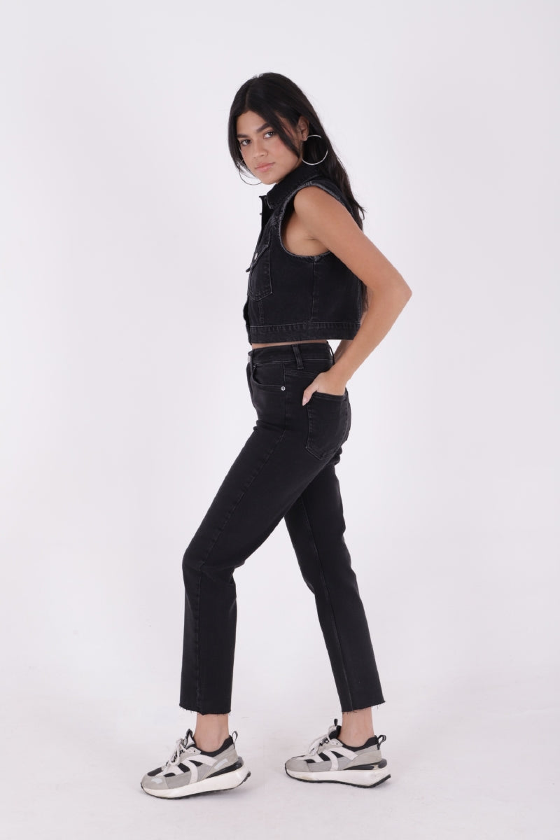 Dikişsiz Paça Mom Fit Kot Pantolon 764