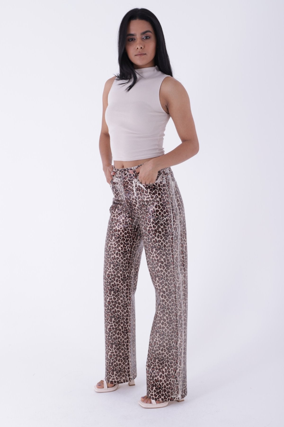 Leopar Palazzo Kot Pantolon 7028