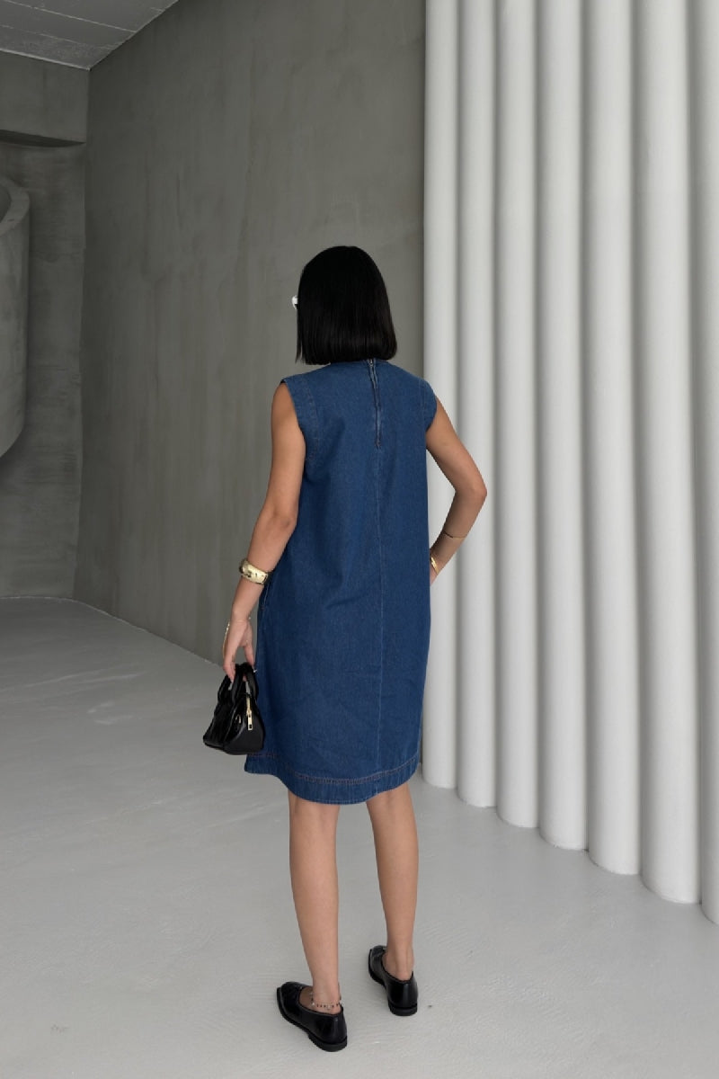 Kolsuz Cepli Oversize Elbise 3043