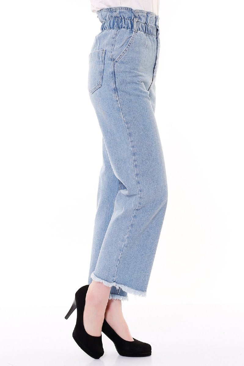 Beli Lastikli Bol Paça Relax Kot Pantolon 789