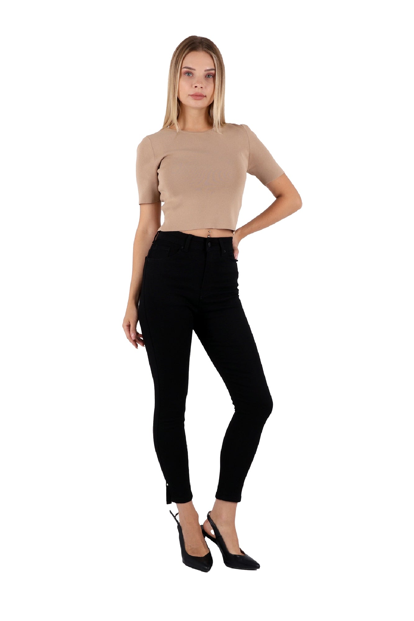 Yanı Yırtmaçlı Kot Pantolon 1745