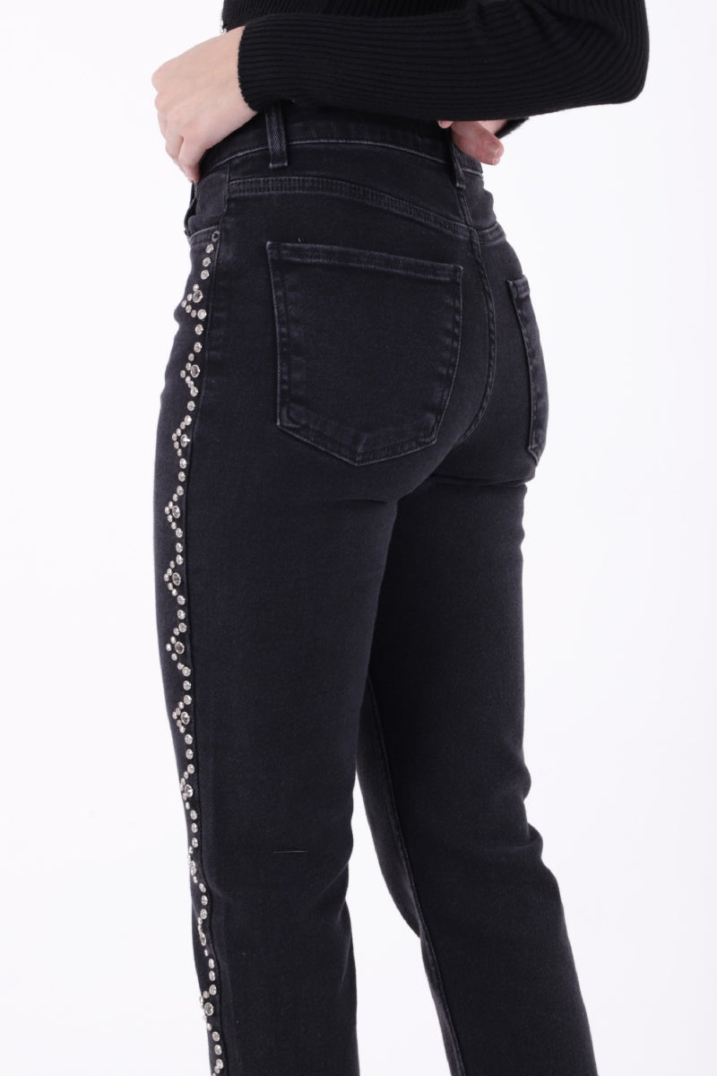 Yanları Droplı Mom Fit Kot Pantolon 7039