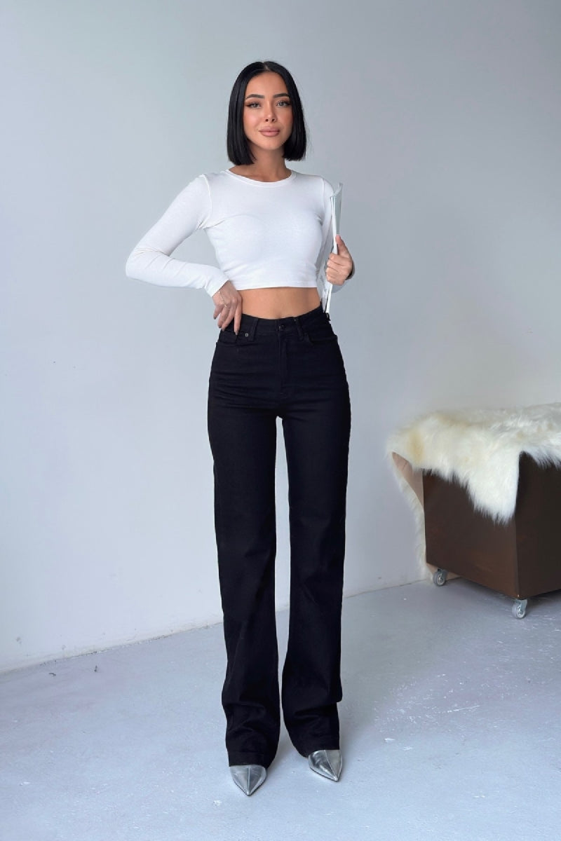 Dikişli Paça Bol Paça Relax Kot Pantolon 7026