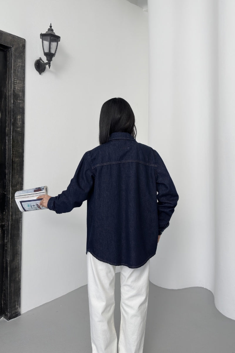 Çıtçıtlı Kot Gömlek 6013