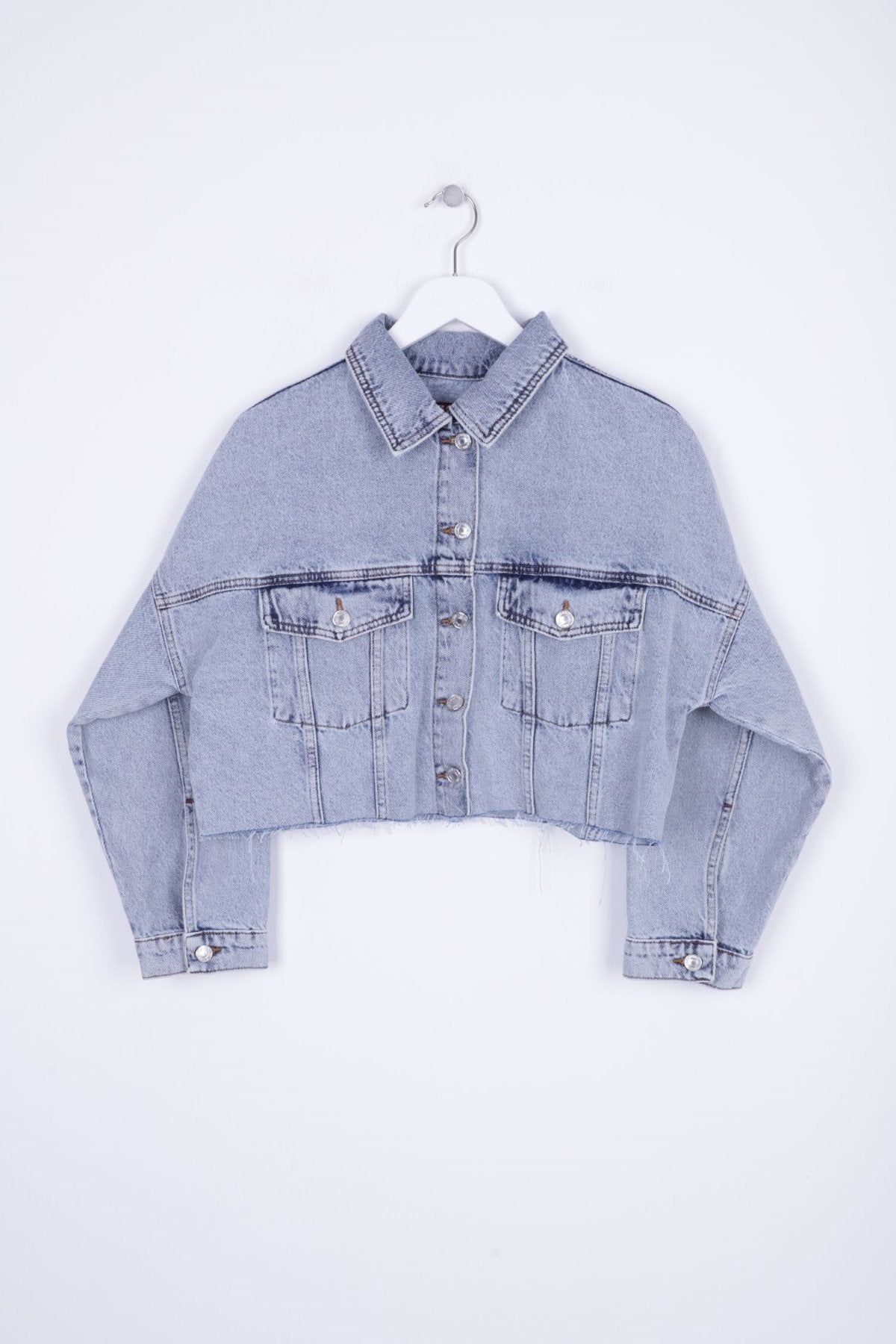 Kısa Oversize Kot Ceket 651