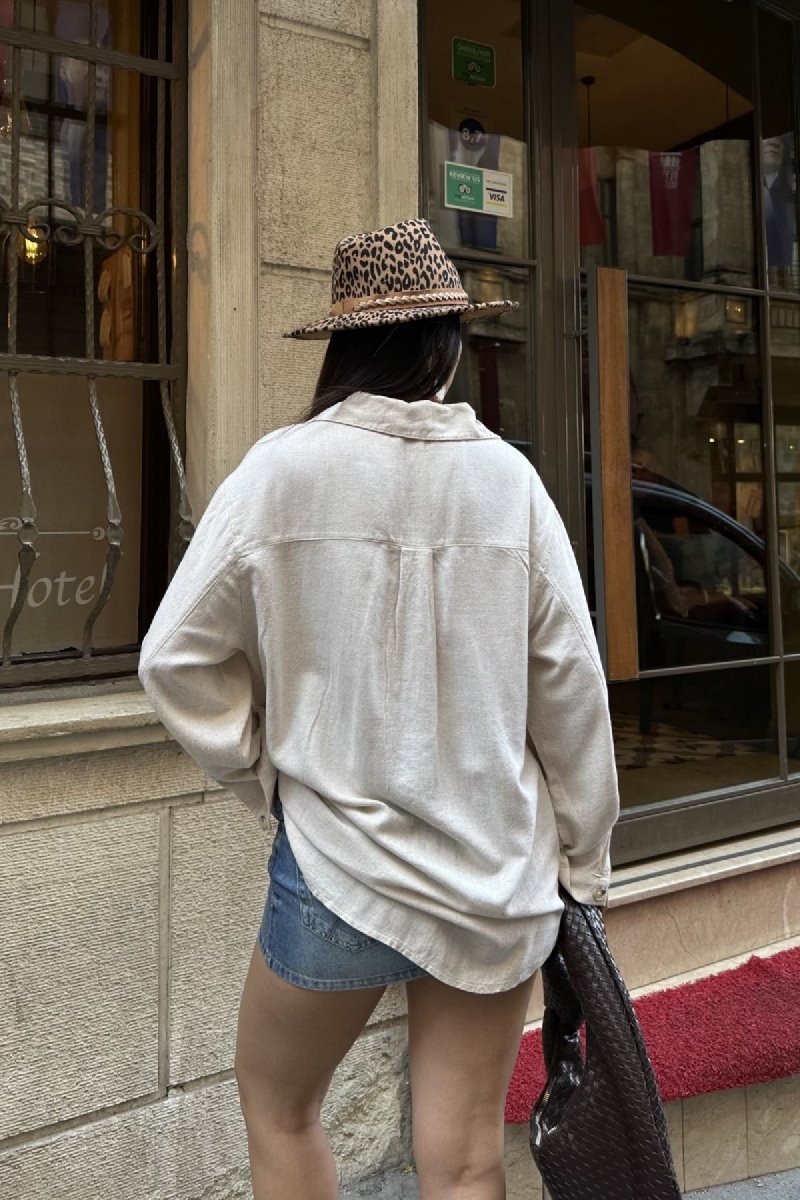 Düğmeli Oversize Gömlek 6207
