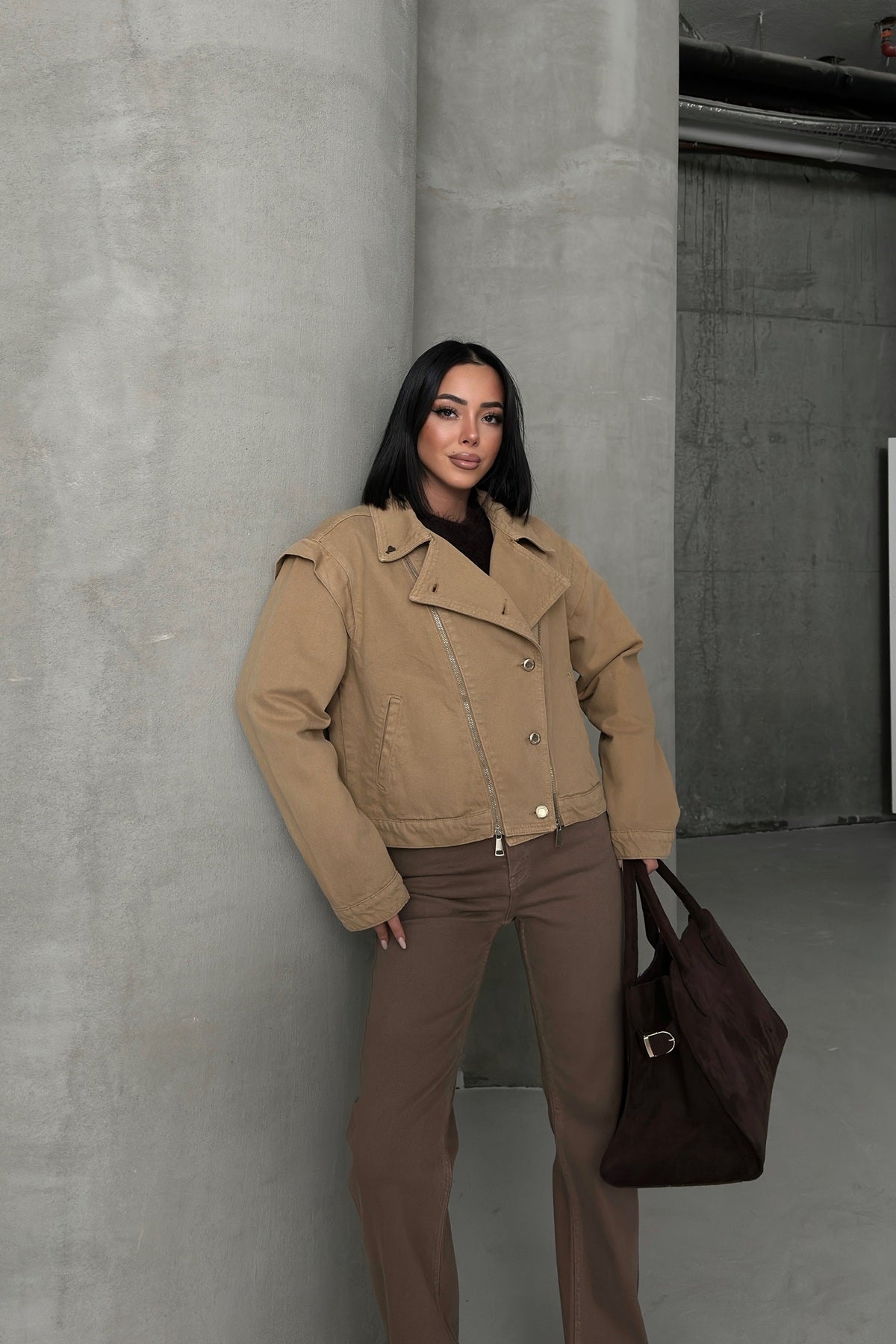 Fermuar Detaylı Kot Ceket 6141