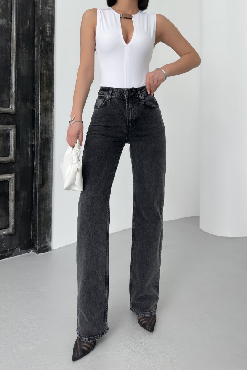 Yüksel Bel Straight Kot Pantolon 7033