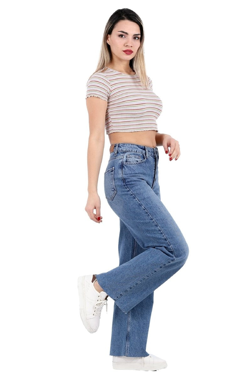 Dikişsiz Paça Beş Düğmali Relax Kot Pantolon 917