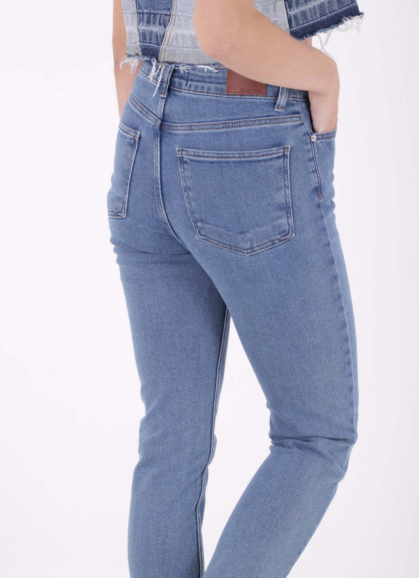 Dikişsiz Paça Mom Fit Kot Pantolon 764