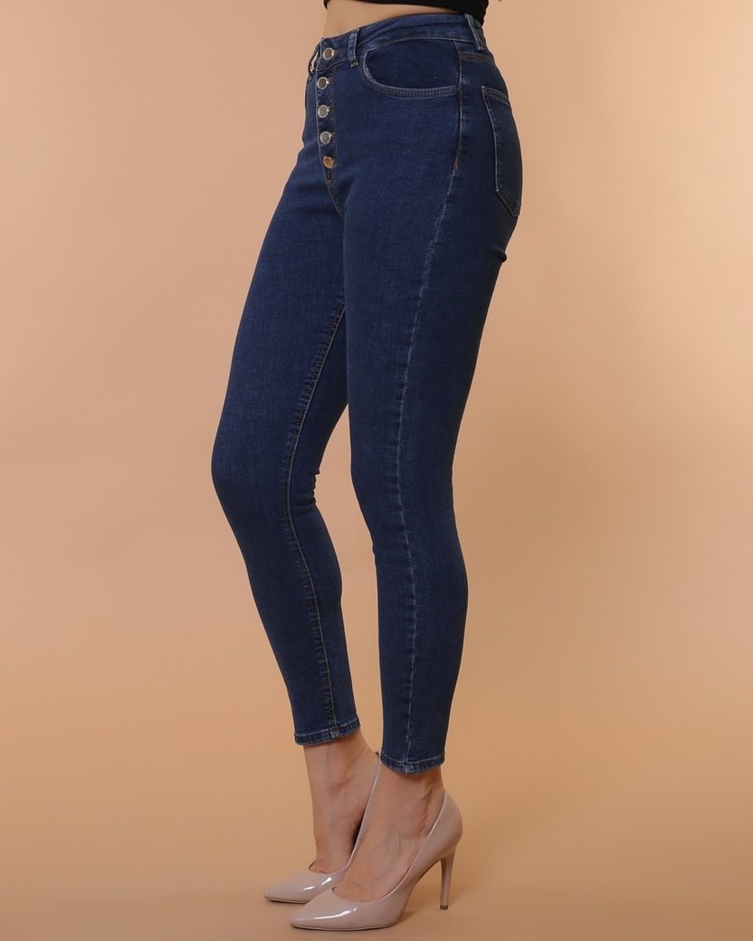 Önü 5 Düğmeli Skinny Kot Pantolon 755