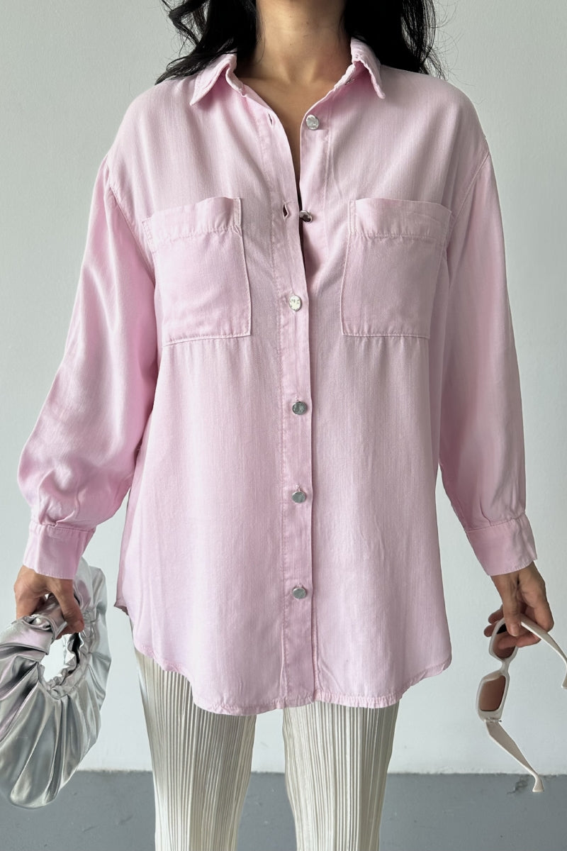 Cepli Oversize Keten Gömlek HS609
