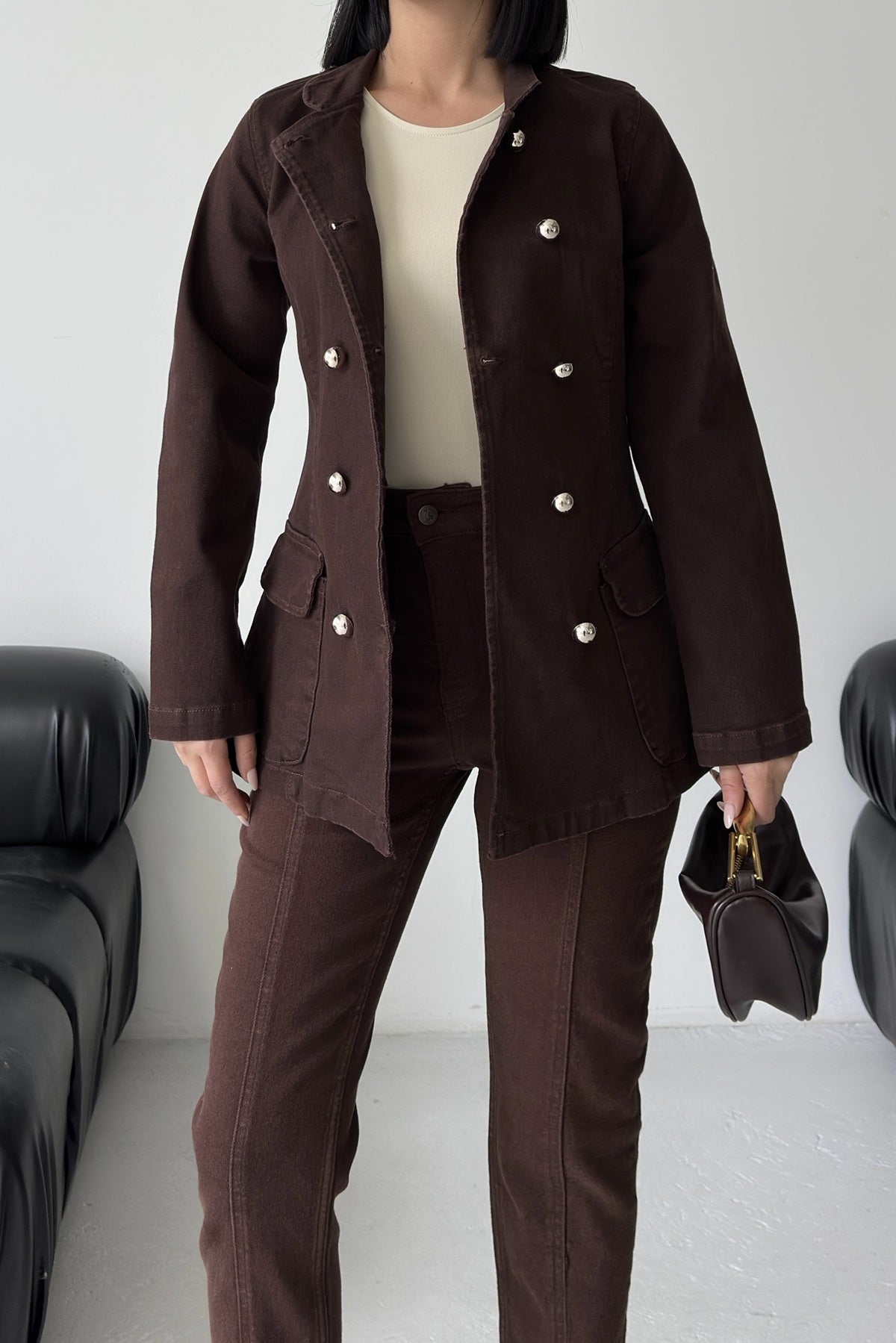 Belden Oturtmalı Düğmeli Gömlek 6248