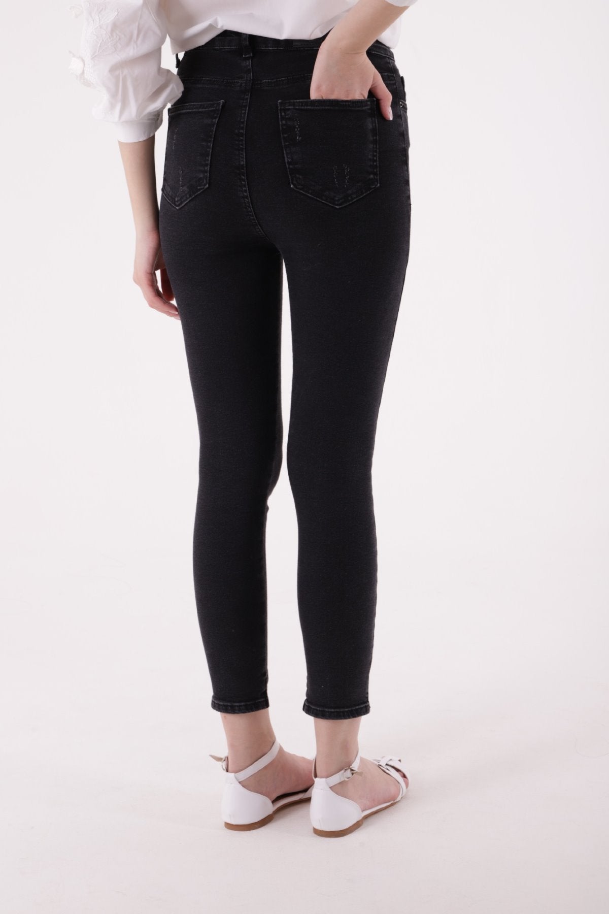 Asimetrik Paça Kot Pantolon 713