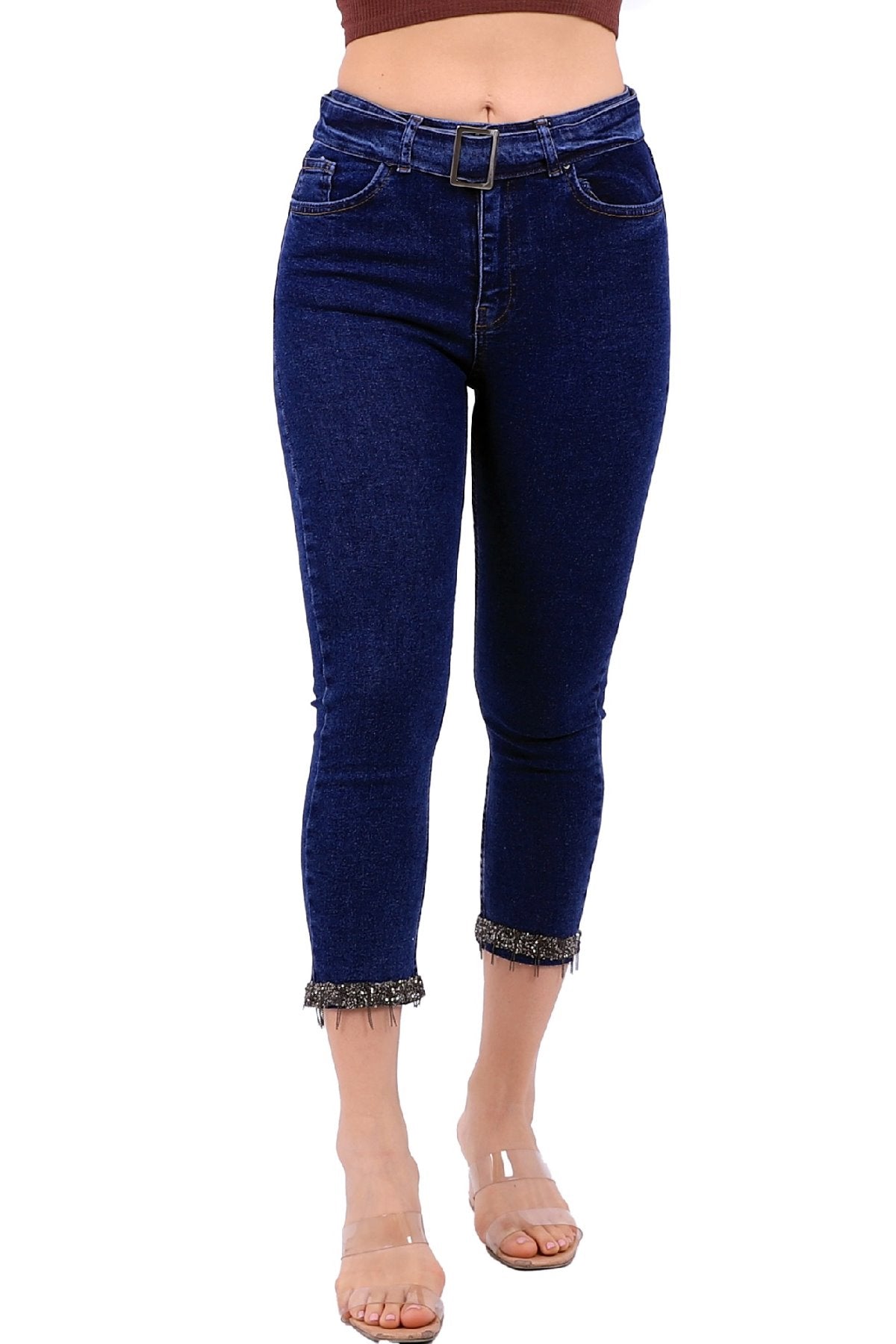 Paçaları Kemerli Pantolon 746