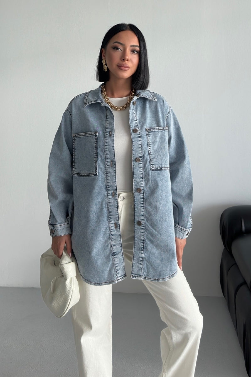 Oversize Kot Gömlek 6090