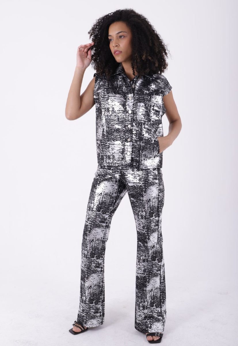 Önü Düğmeli Püsküllü Kot Yelek