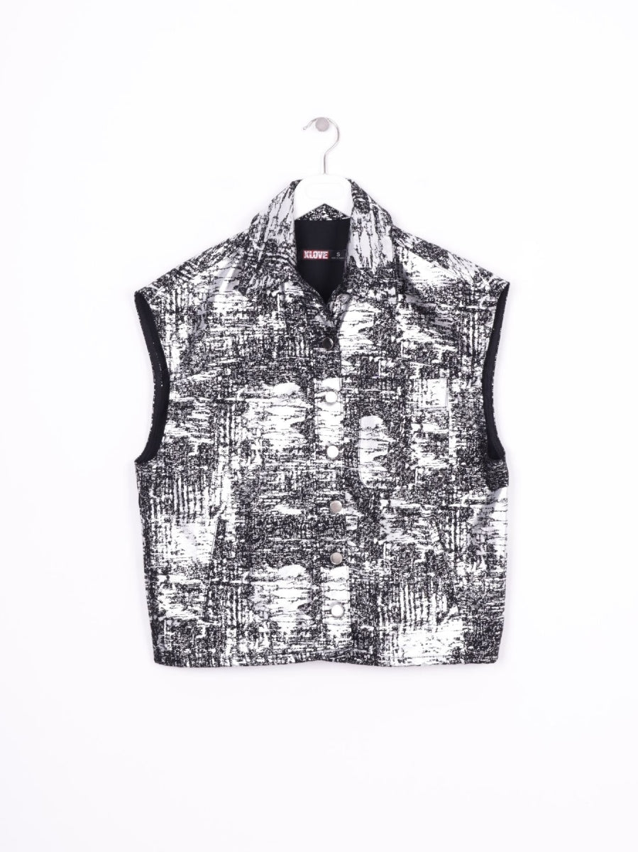 Önü Düğmeli Püsküllü Kot Yelek