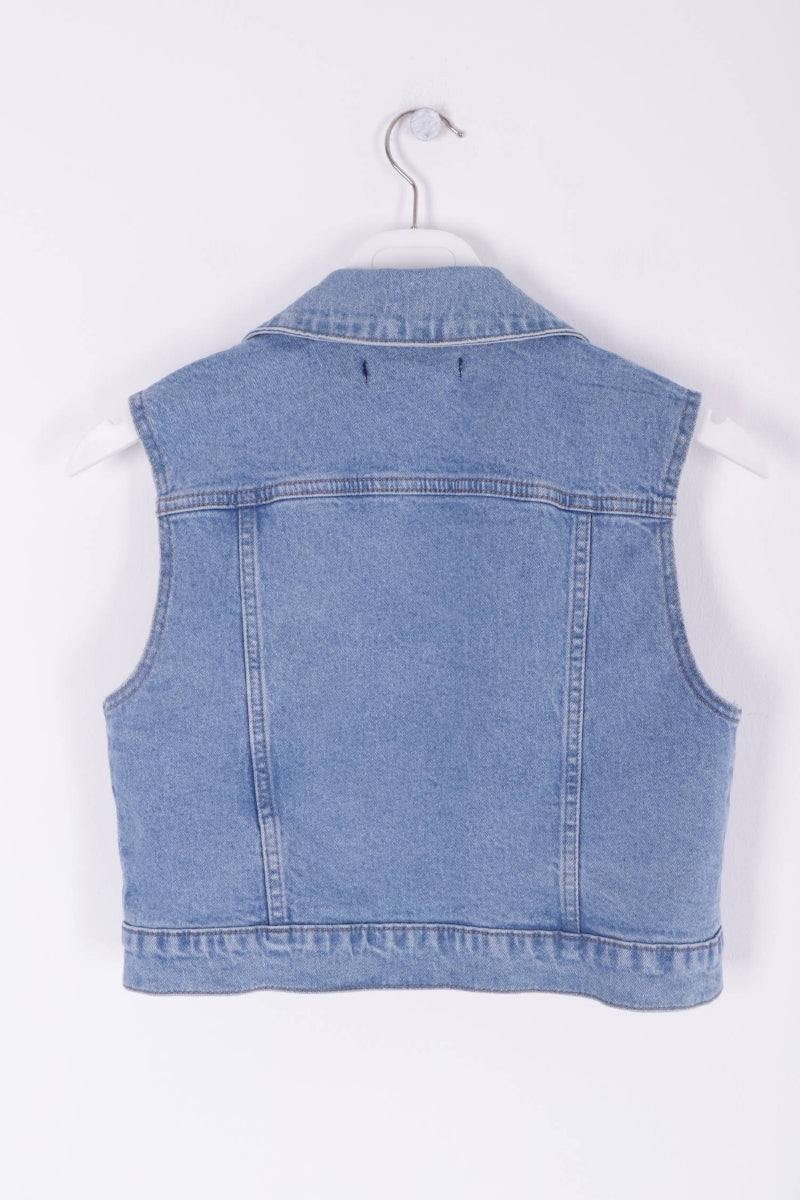 Fermuarlı Mini Kot Yelek