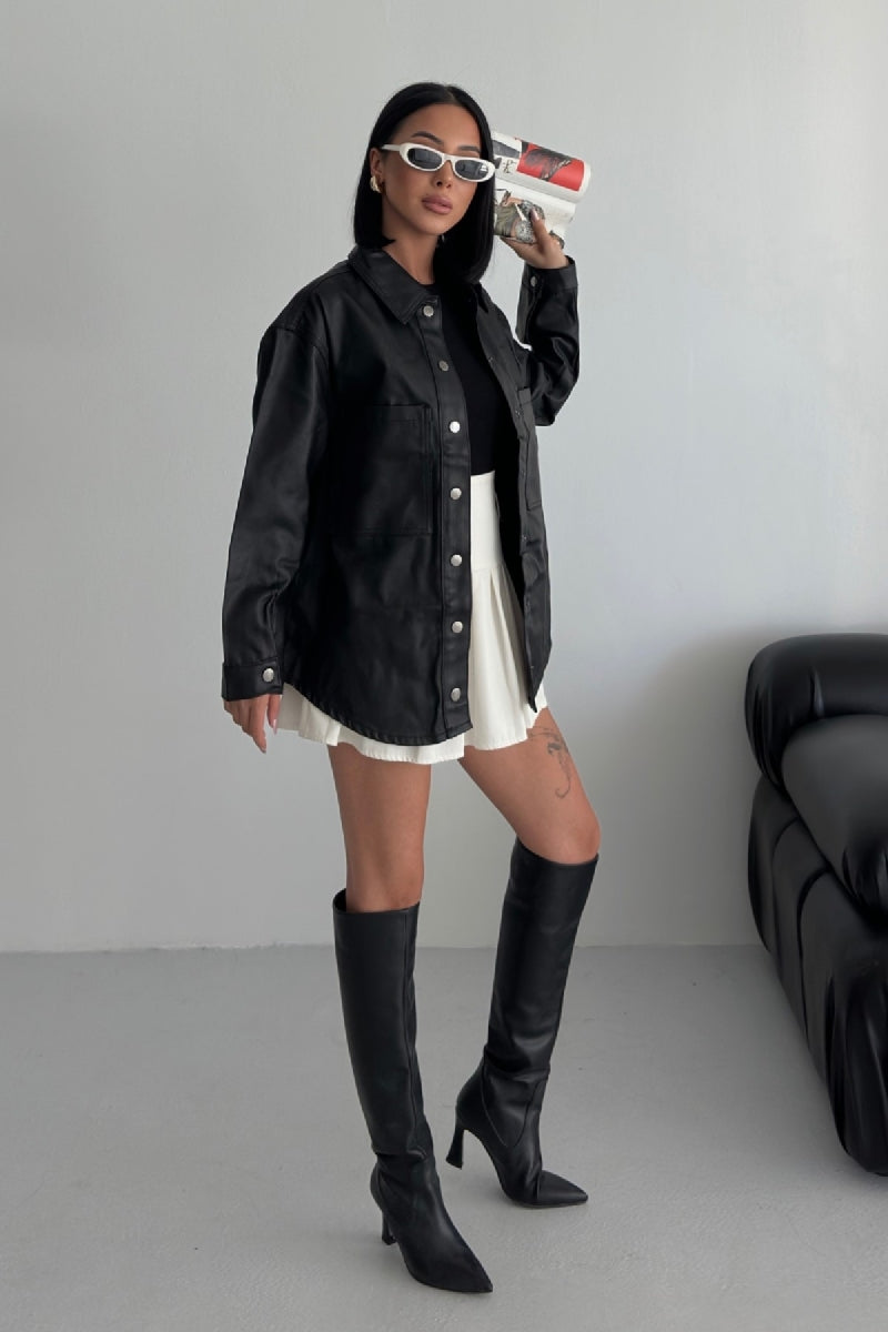 Cepli Oversize Kot Gömlek