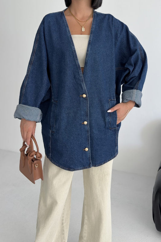 Oversize Yarasa Kollu Kot Ceket