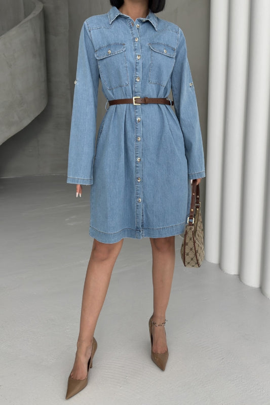 Buttoned Long Shirt Dress