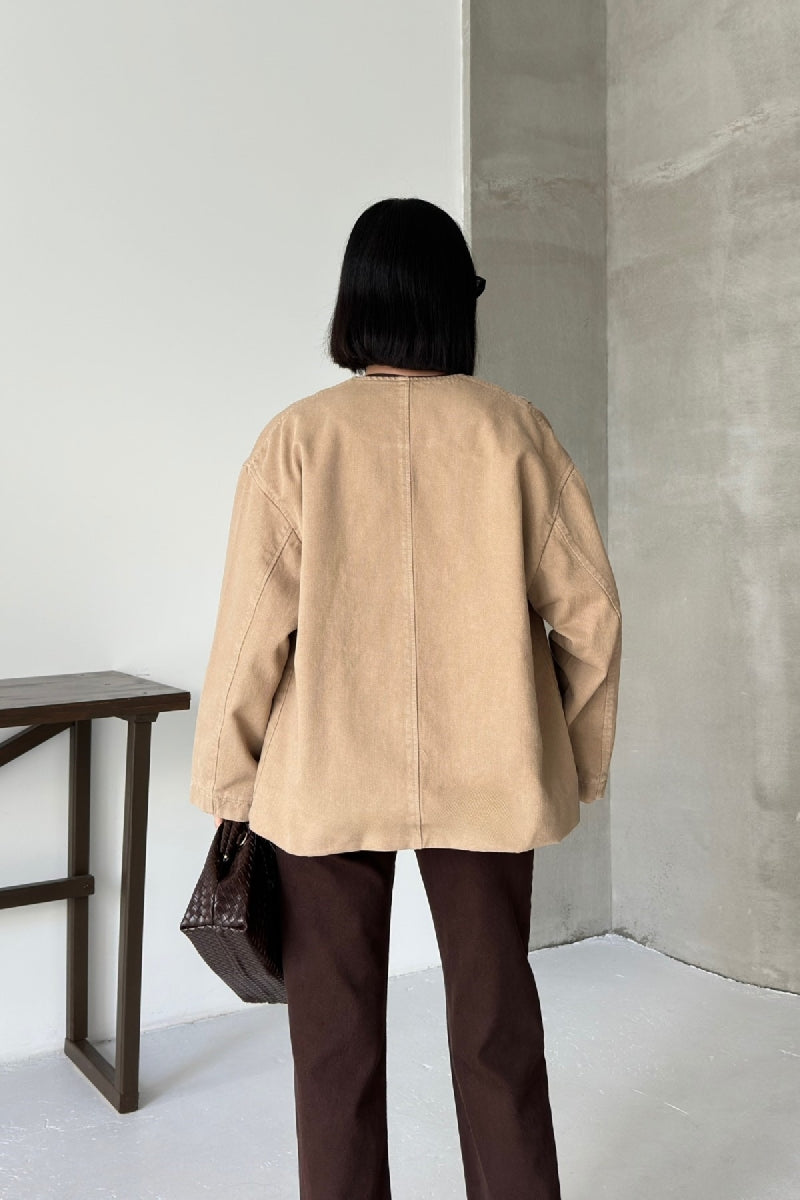 Astarlı Oversize Kot Ceket