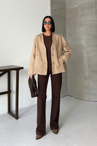 Astarlı Oversize Kot Ceket