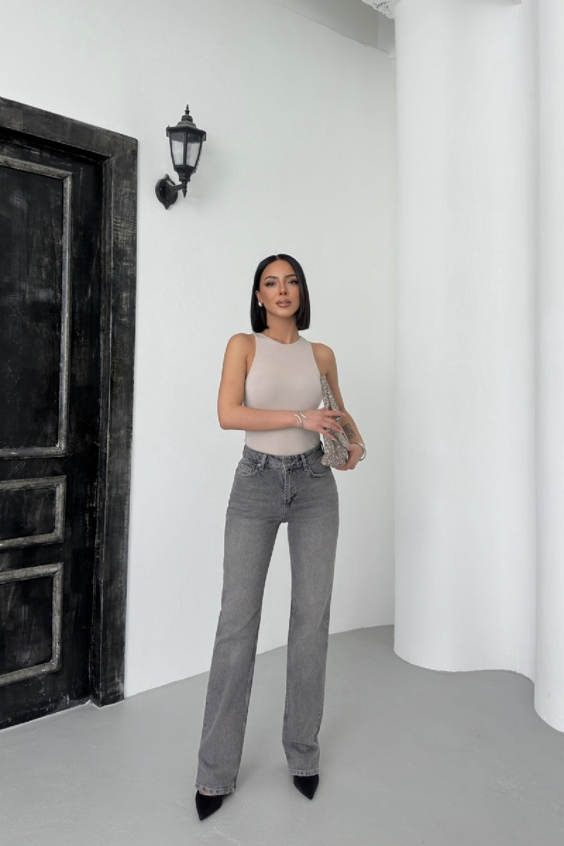 Yüksel Bel Straight Kot Pantolon 7033